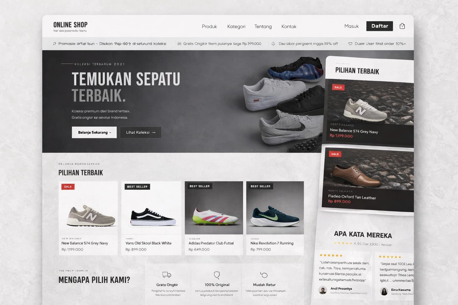 Jasa Website Toko Online Custom Tanpa Template
