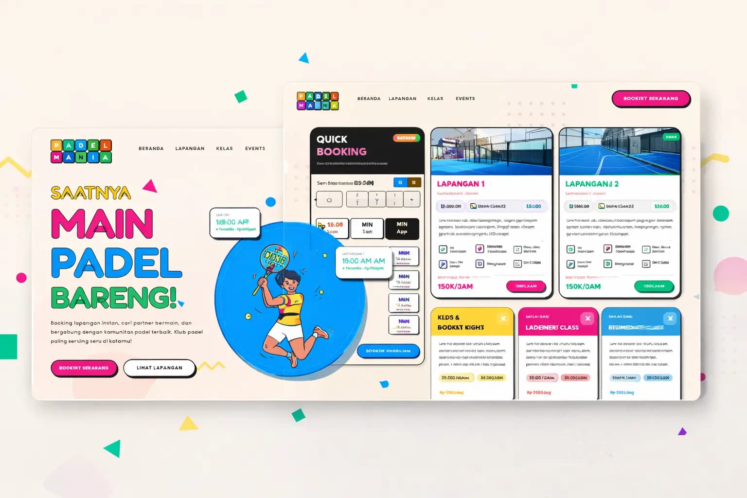 Jasa Website Lapangan Padel dengan Booking Online
